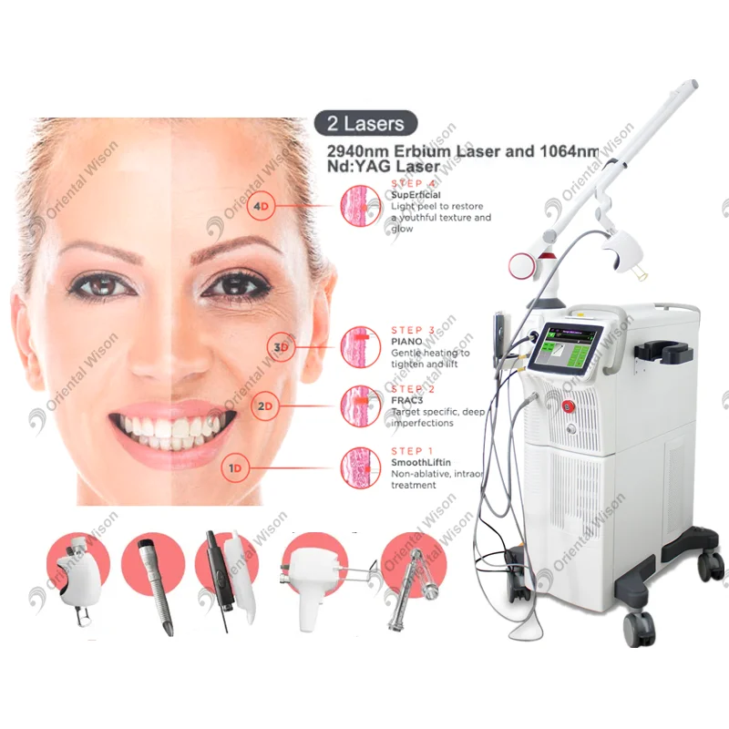 4D 2940NM Erbium Laser 1064NM ND YAG Лазер 4D Anti-Aging Maw
